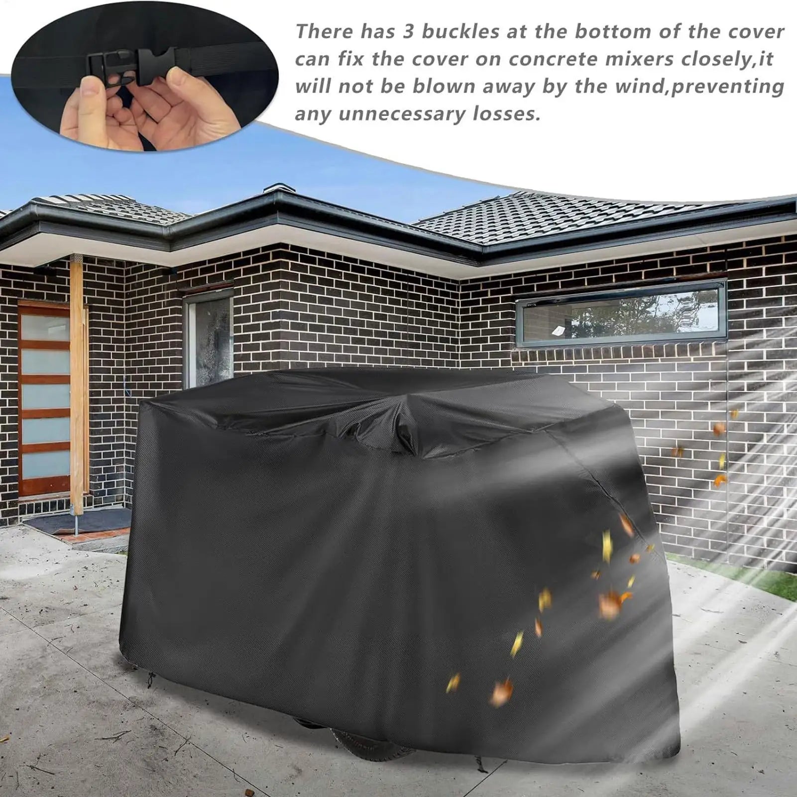 Concrete Mixer Cover Outdoor All-Weather Waterproof Heavy Duty Sleeve Portable Cement Mixing Machine Cover for Maintenance Zpaxo