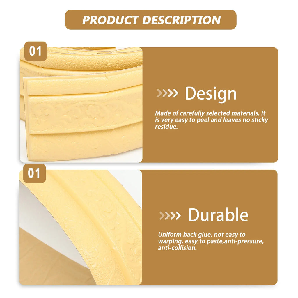 Waterproof Wall Sticker Skirting Border Removable Decorative Smooth
