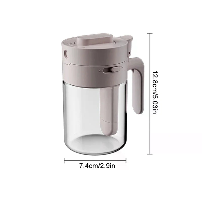 1 Glass Spice Bottle Spoon Separation Seasoning Can Household Kitchen Zpaxo