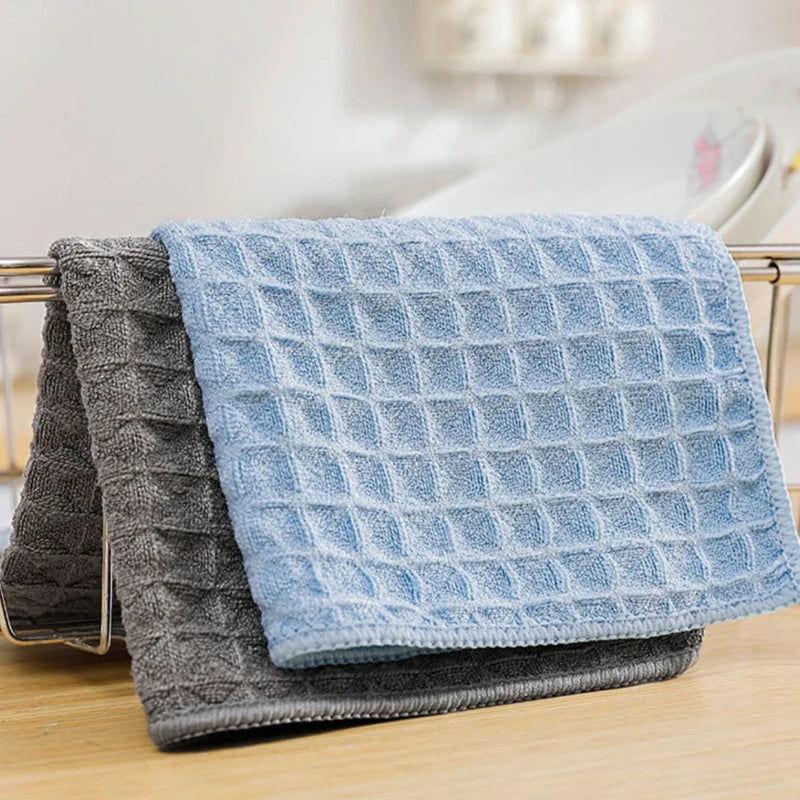Absorbent Barista Bar Towel Microfiber Dish Waffle Kitchen Cleaning