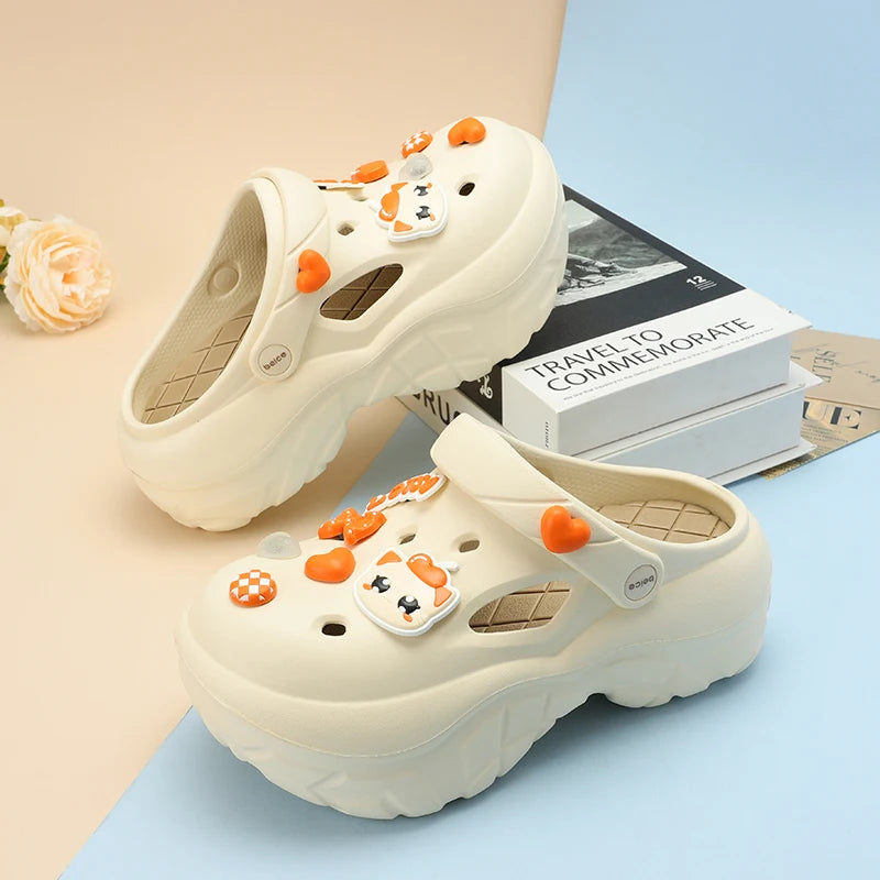 2024 Sandals DIY Cute Cartoon Clogs Women Mules Platform Beach