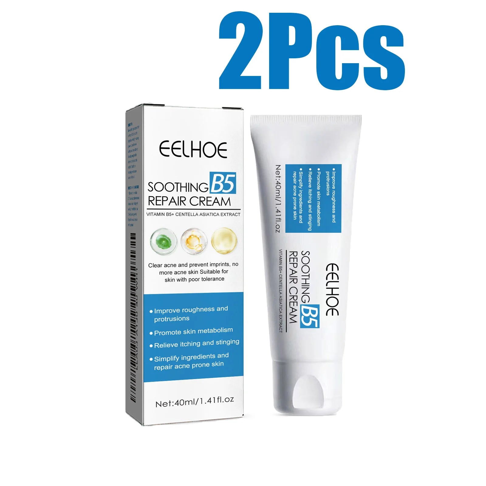 Eelhoe B5 Repair Cream – Soothing Hydrating Face Moisturizer Face Repair Cream Zpaxo 2 x 40ml Boxed