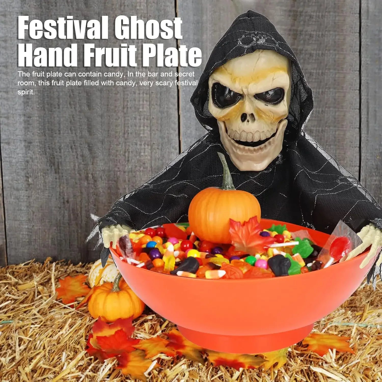 Haunted House Motion-activated Screaming Skull Bowl Glowing