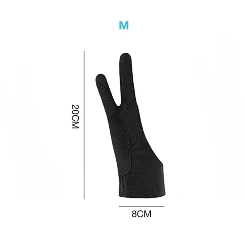 Two-Finger Drawing Gloves Anti-touch Anti-fouling For Apple Tablet Digital Board Touch Screen Oil Painting Office Art Supplies Zpaxo Two layers-M