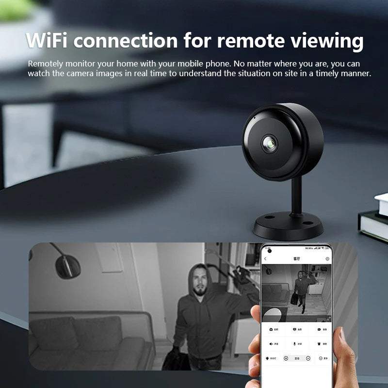 Mini Security Camera Indoor Wireless Built-in Battery Human Detection