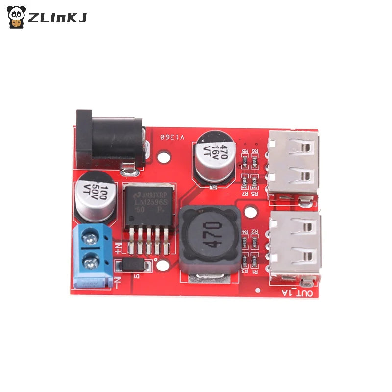 ▶DC 9V 12V 24V 36V To 5V 3A Double USB Charge DC-DC Step-down Converter Car Charging Solar 3A Voltage Regulated Power Module Zpaxo