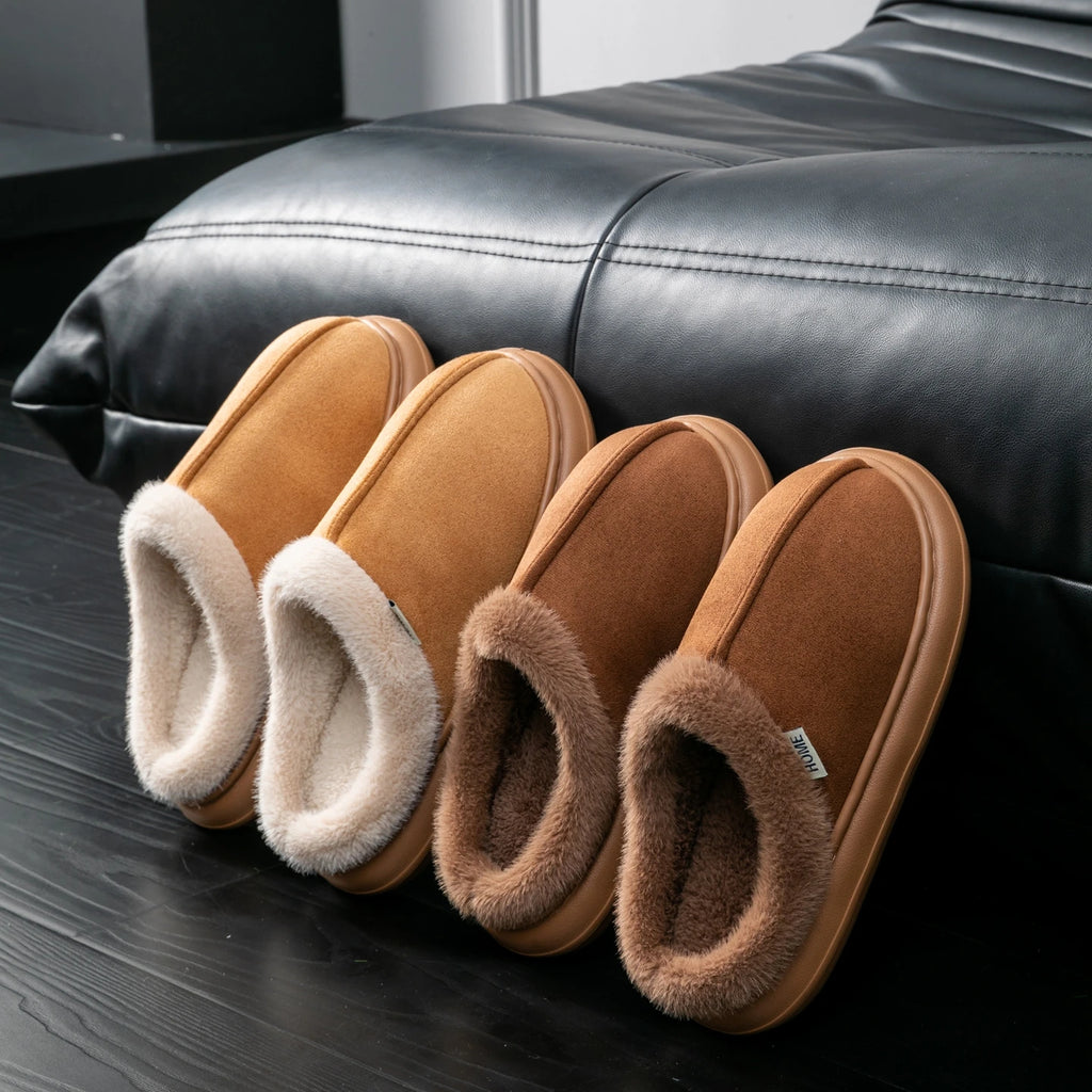 Fashion Fluffy Platform Soft Slippers Women Plush Warm Cotton Shoes