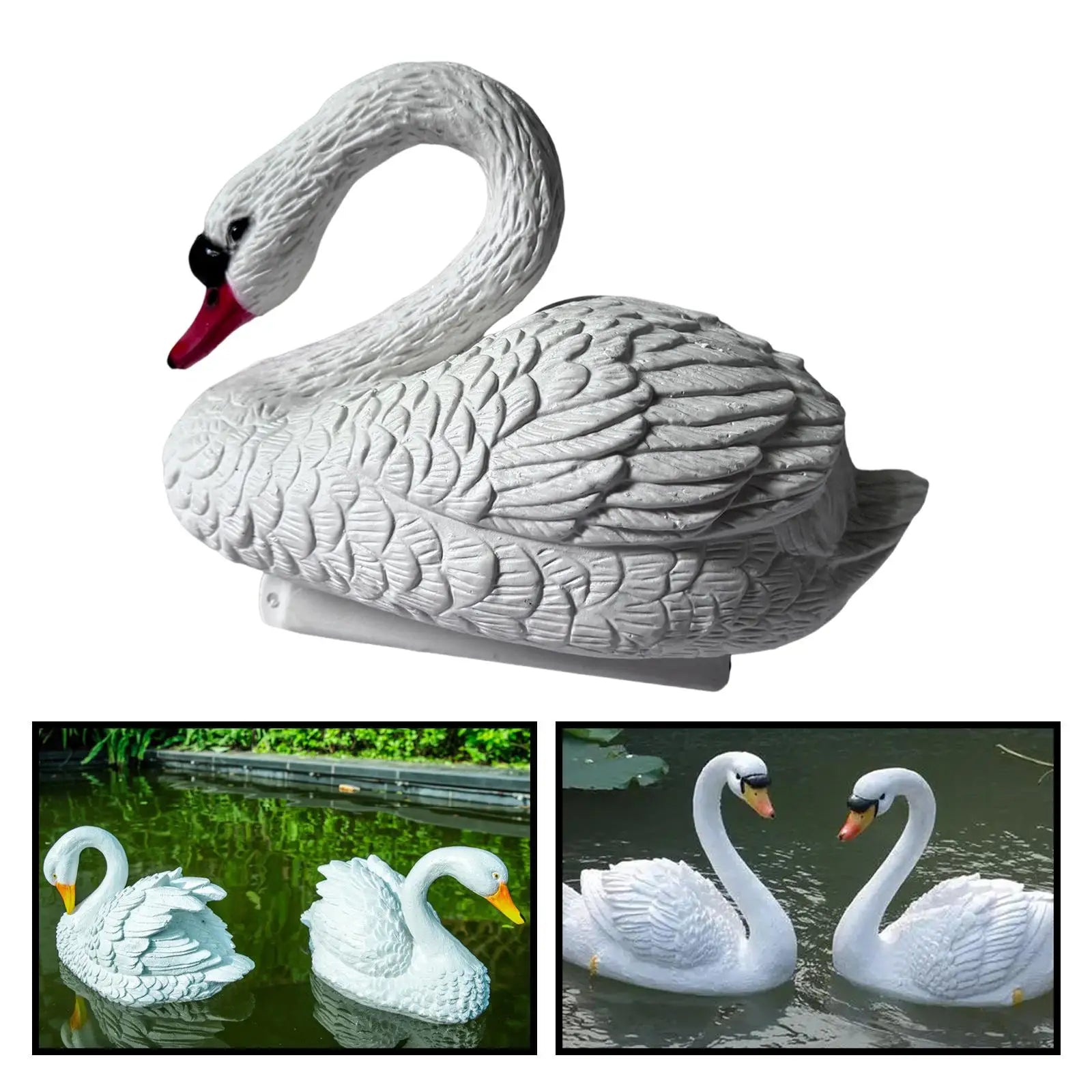 Swan Figurine Floating Funny Ornament Garden Pond Floating Swan Decor Float Swan for Courtyard Swan Statue Funny Ornament Zpaxo