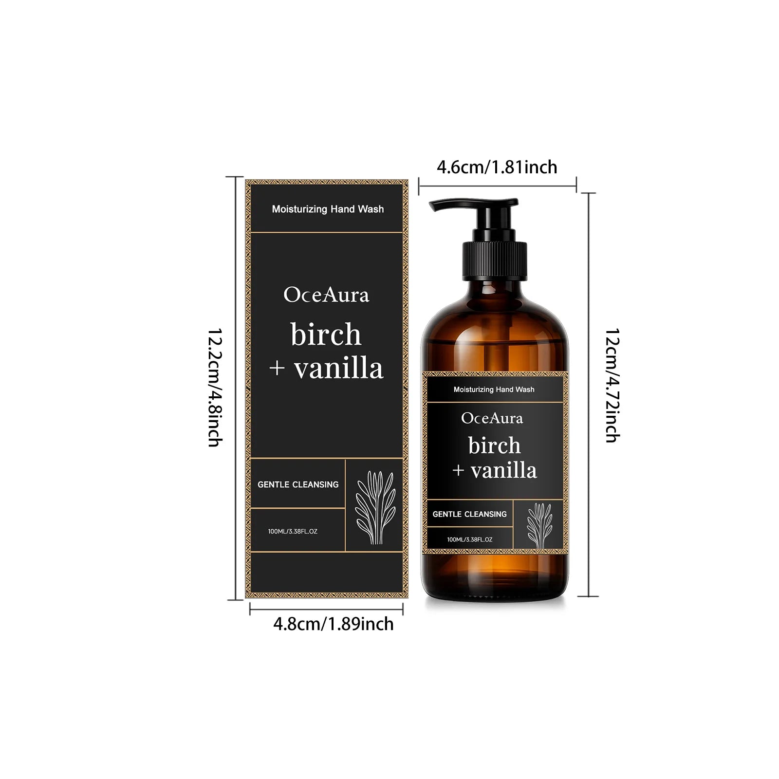 OceAura Vanilla Extract Moisturizing Hand Wash 100ml Liquid Hand Soap Zpaxo 100ml Boxed