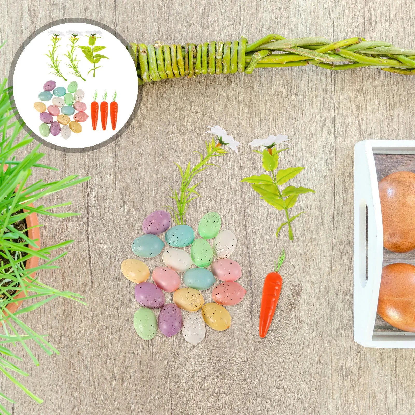 Easter Egg Carrot Foam Decor Versatile DIY Craft Fillable Empty Shape