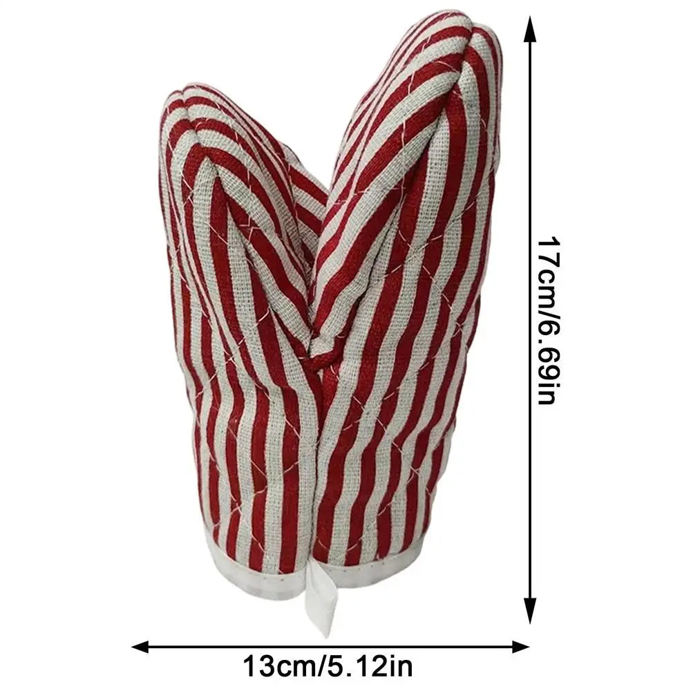 Oven Mitts Heat Resistant Striped Microwave Kitchen Gloves Duck Bill