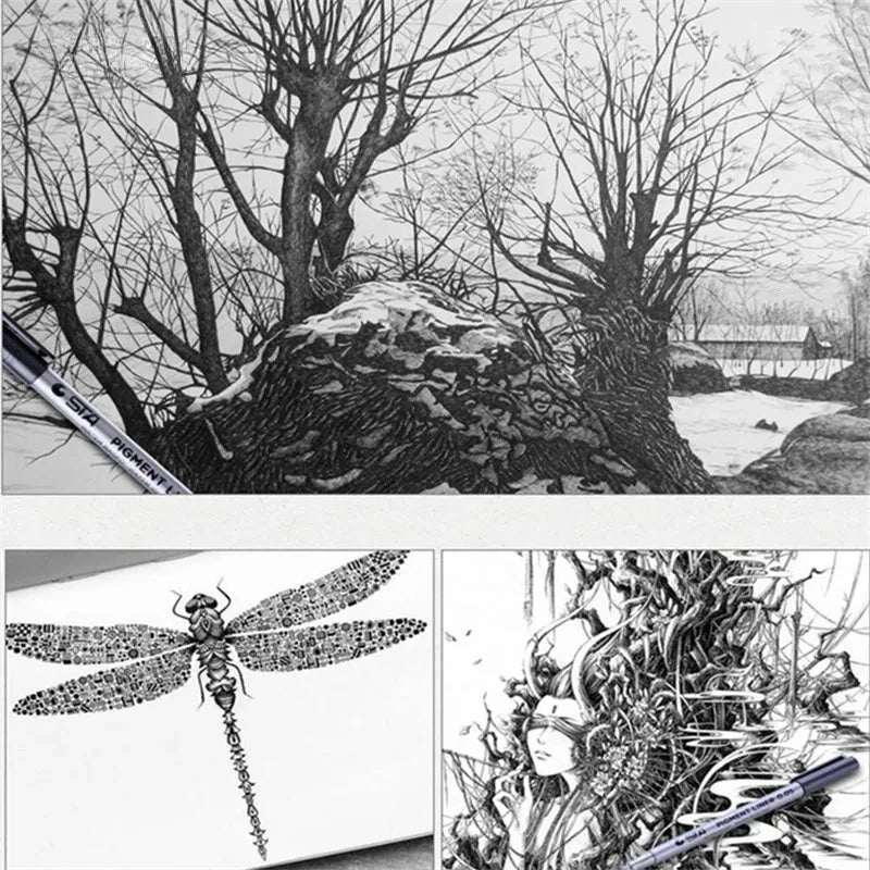 Waterproof Needle Pen Art Black Hand-drawn Hook Stroke Sketch Artist