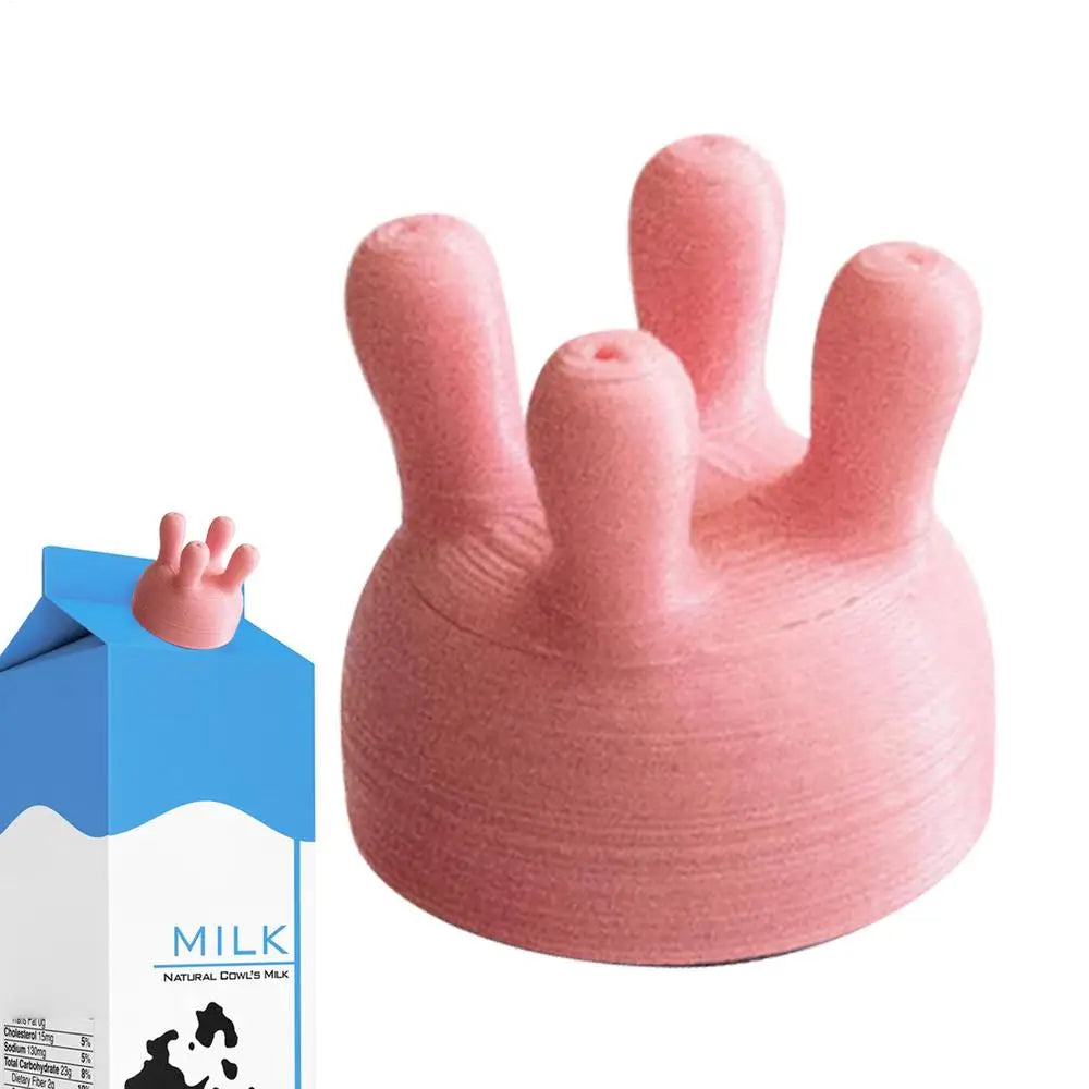 Milk Bottle Cap Carton Diverter Cartoon Reusable Juice Drinking