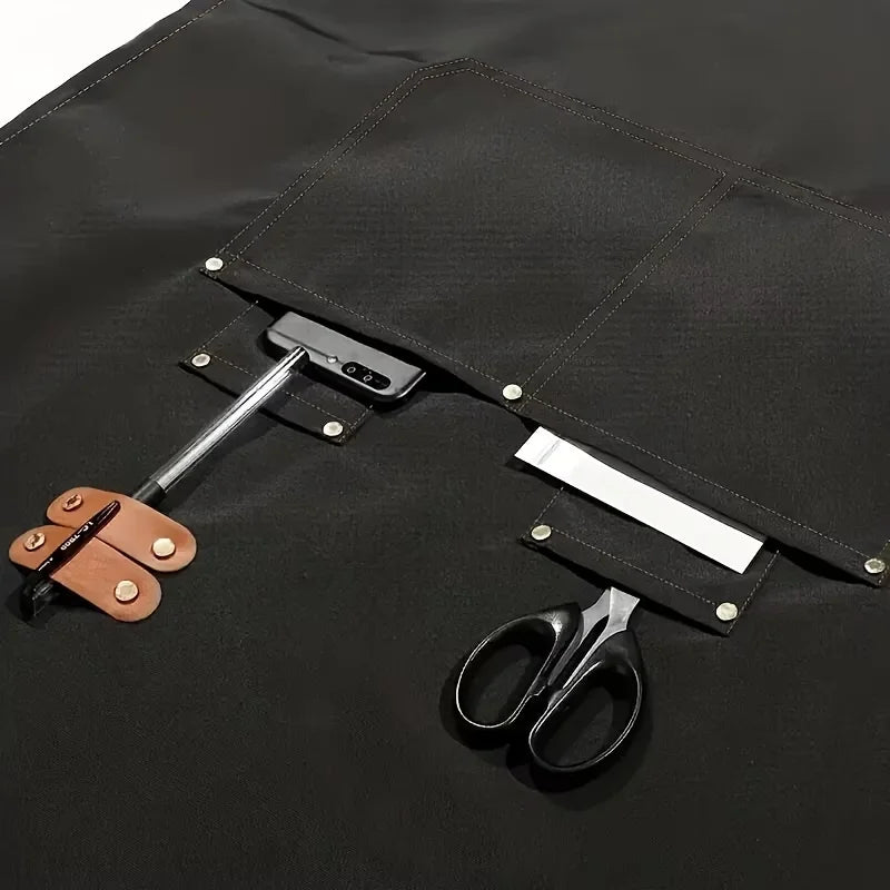 Multi-pocket Apron Adjustable Strap Design Perfect Coffee Bars Zpaxo