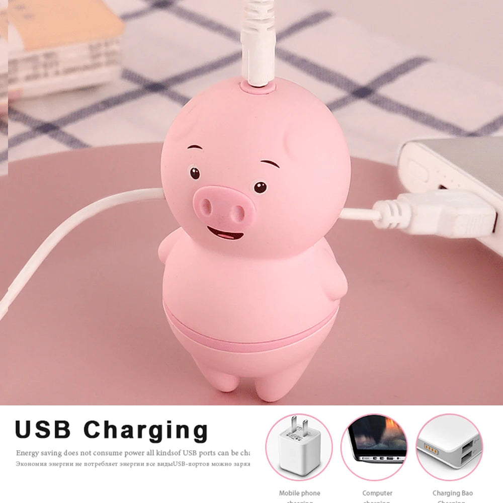 6 Modes USB Charging Nipple Massager Clitoris Stimulator Cute Pig