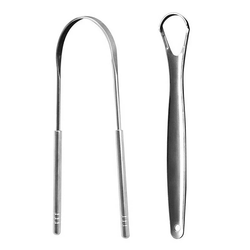 Tongue Scraper Stainless Steel Cleaner Oral Care Hygiene Dental