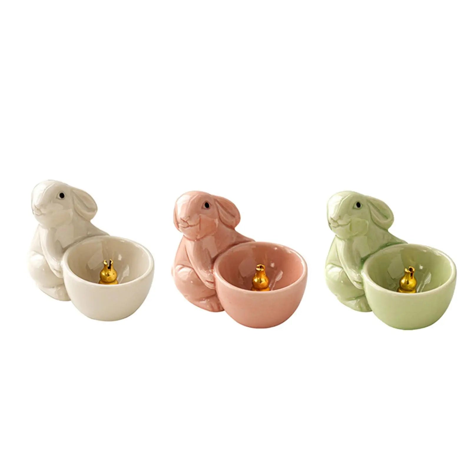 Cute Rabbit Incense Holder New Year Gift Ceramic Aroma Ornaments Incense Burner for Yoga Cabinet Living Room SPA Tea Table Zpaxo