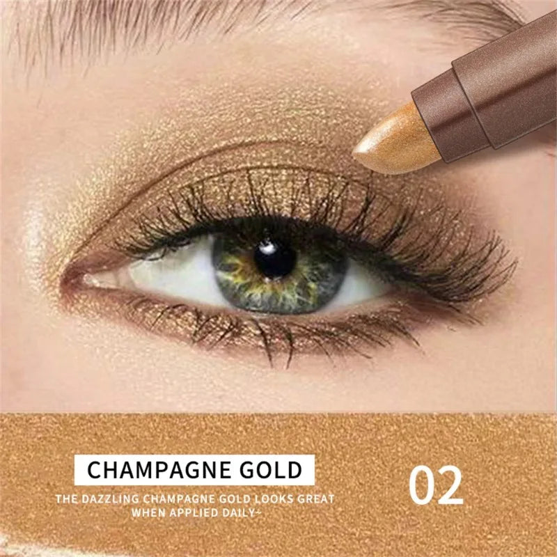 Waterproof Double Head Eyeshadow Stick Long Lasting High Pigmented Shimmer Glitter Neutral Brown Eye Shadow Pencil Crayon Makeup Zpaxo 02
