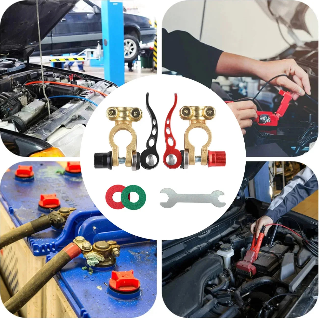 Quick Release Battery Terminal Connectors Positive Negative Cable Zpaxo
