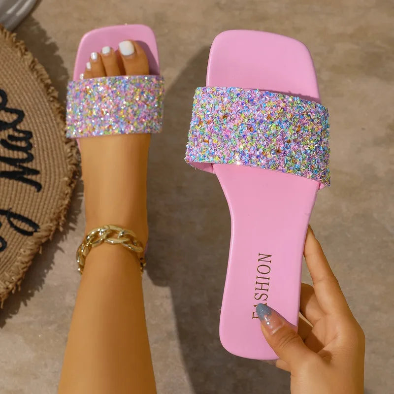 Women Slippers 2025 Fashion Sandals Lightweight Beach Shoes Trend Zpaxo Pink 35