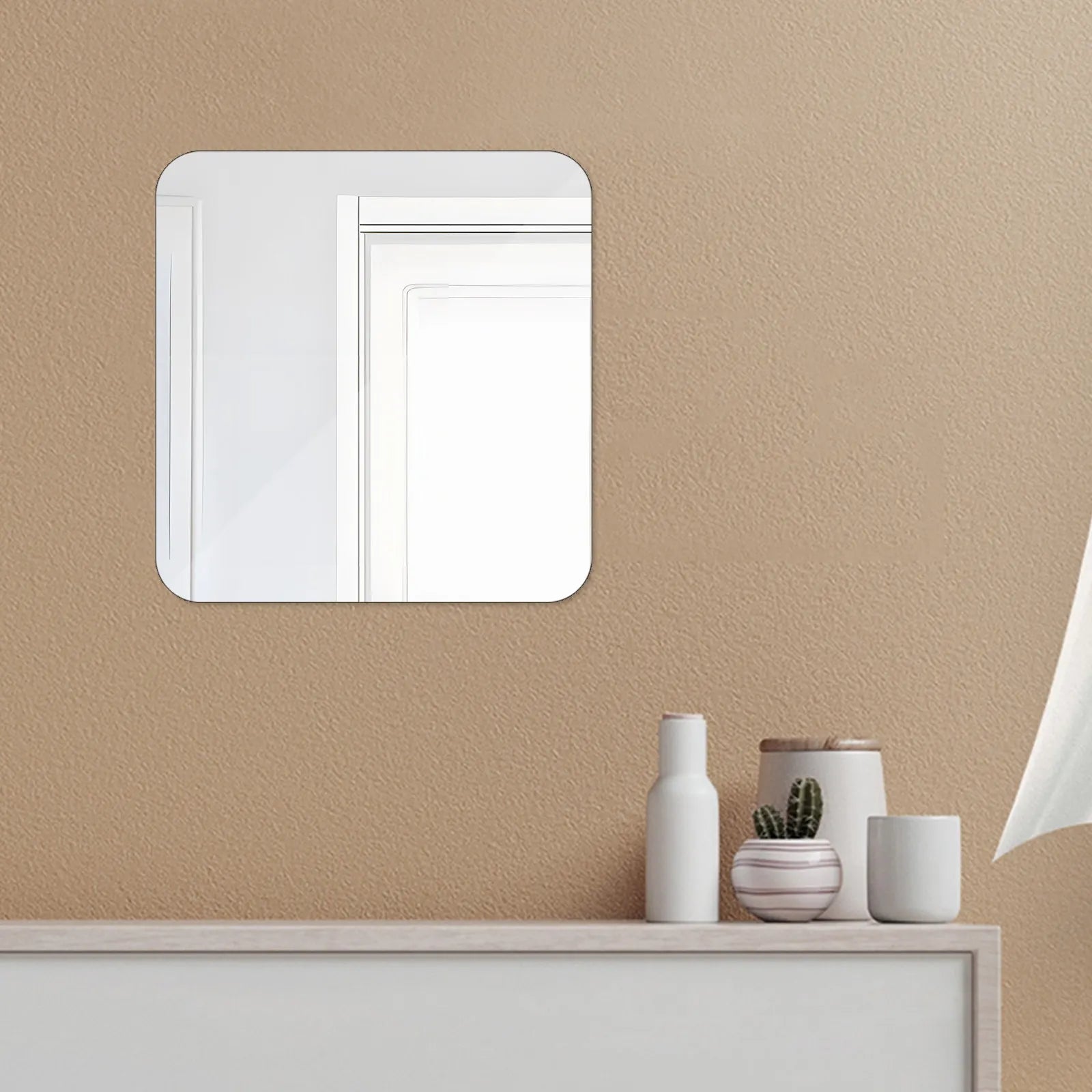 Square Acrylic Mirror Sheet Large Wall Mounted Safe Reflection