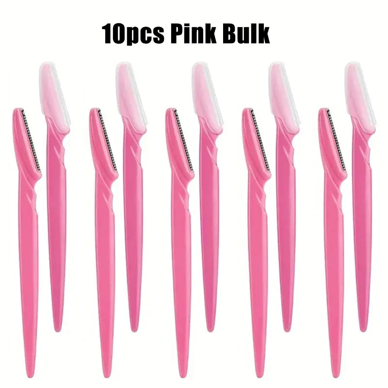 5 10 30 40 Eyebrow Razors Facial Eye Brow Trimmer Multifunction Hair Zpaxo 10pcs-Pink-Bulk