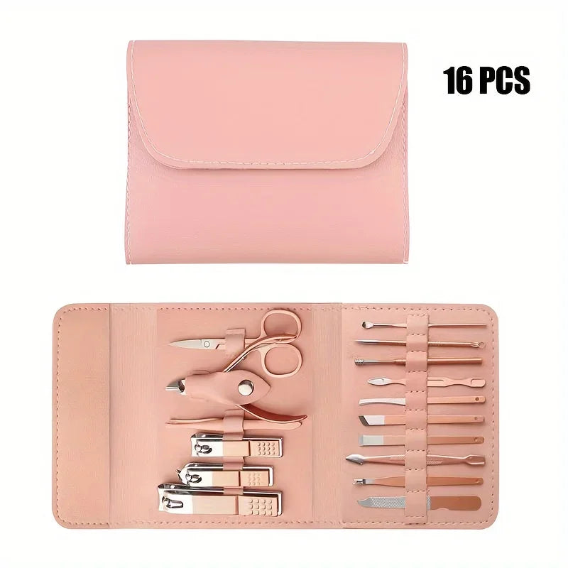 Professional Nail Clippers Cuticle Nippers Travel Case Manicure
