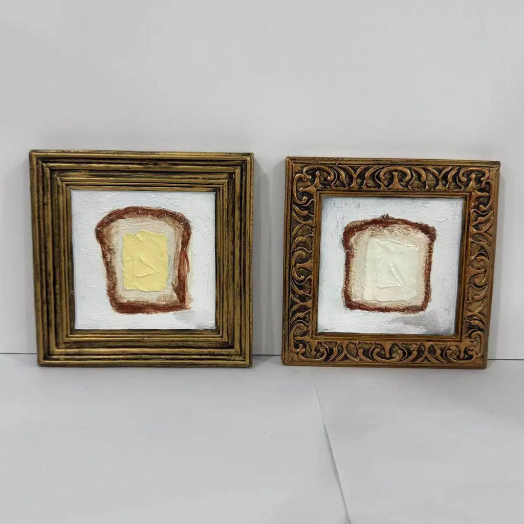 Kitchen Pictures Wall Decor Mini Buttered Toast Oil 3 9x3 9 Inches