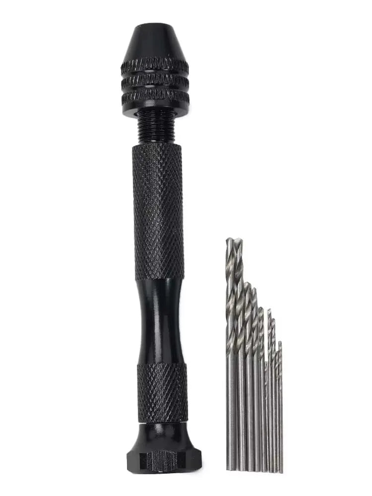 1/11Pcs Mini Hand Drill With 0.3-3.2mm Drill Bits Set Rotary Tools For Models Hobby DIY Wood Craft Handmade Tools Zpaxo 11PCS