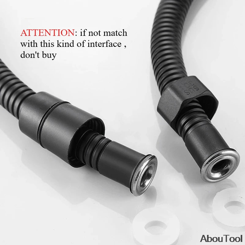 Black Hose Bathroom Shower Faucet Tube Stainless Flexible Plumbing Zpaxo