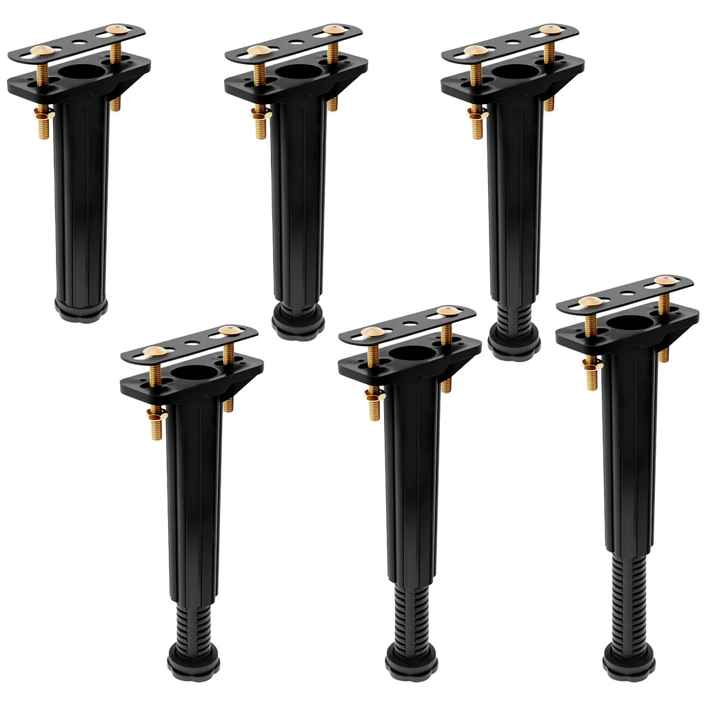 6/4pcs Bed Support Legs Adjustable Height 19-32cm Bed Frame Center Support Legs Metal Bed Replacement Legs for Bed Frame/Bed Ce Zpaxo Nodrilling19-32 6pcs