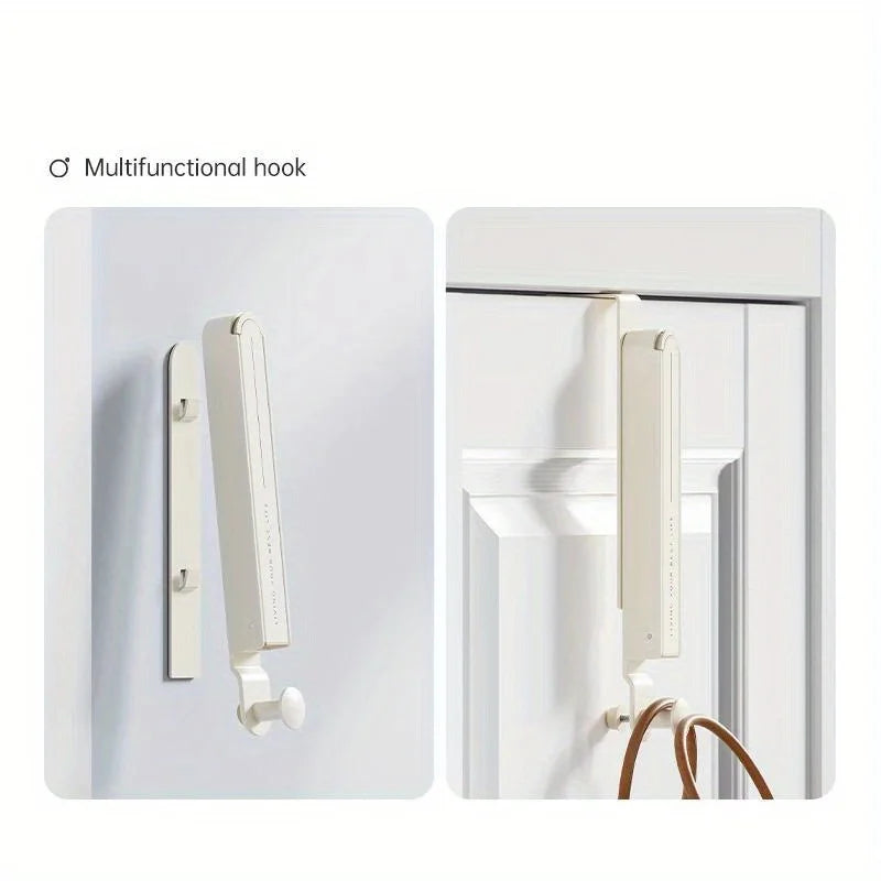 Multifunctional 5-Segment Hook Portable Coat Towel Hanger No Punching