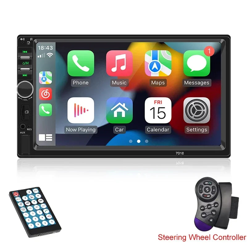 Hippcron 7 Car Radio 2 Din Stereo Receiver Audio HD Mp5 Multimedia FM