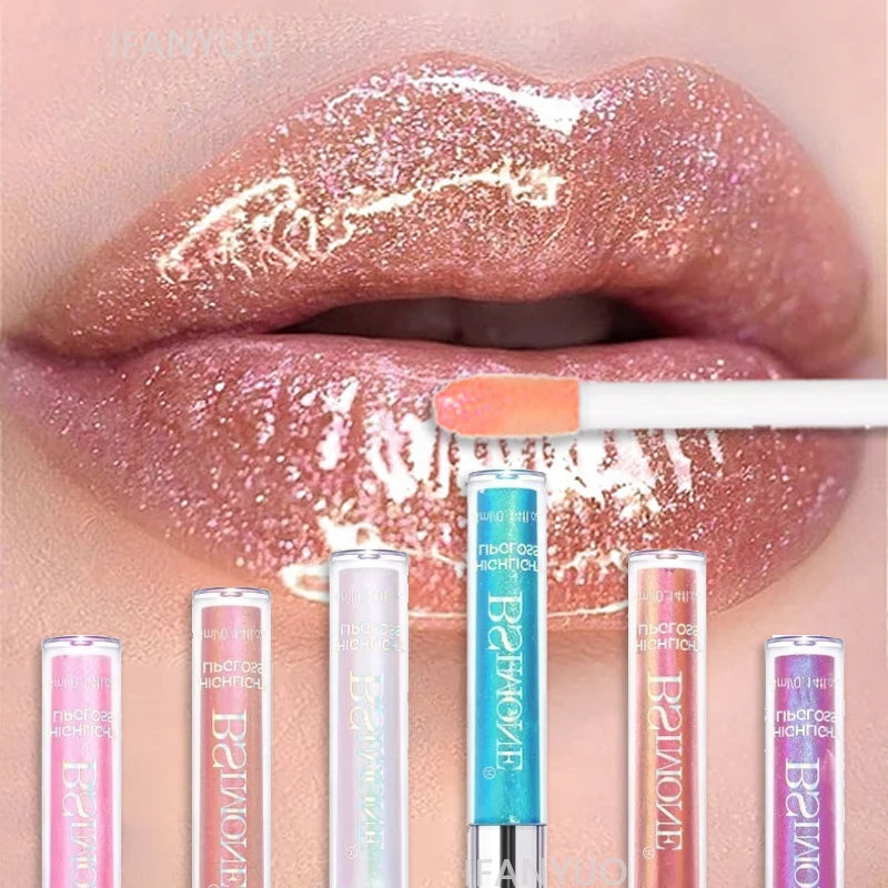 6 Colors Diamond Glitter Lip Gloss Makeup Metallic Shimmer Moist