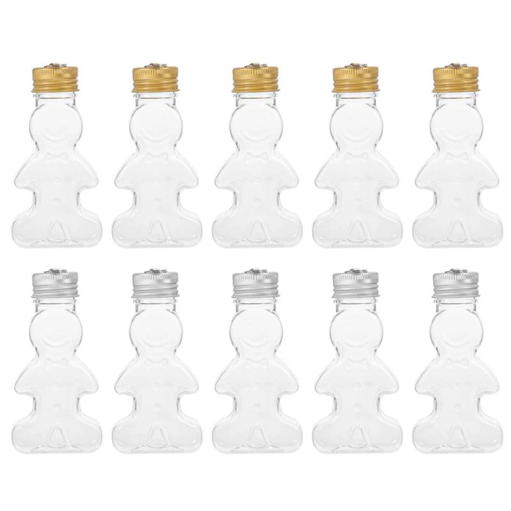 Christmas Gingerbread Man Mini Bottle – Candy & Drink Jar Mini Holiday Bottle Zpaxo