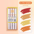 4 Colors Aesthetic Star Glitter Highlighters Shiny Scrapbook Doodle Zpaxo Golden Shiny Pen Set