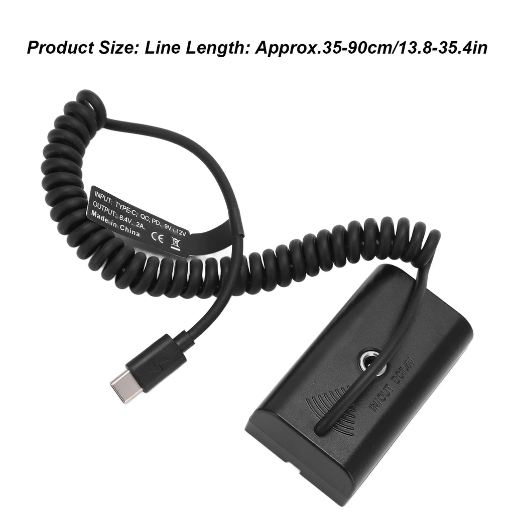 Spring Cable Dummy Battery C NP F550 Power Adapter Monitor Fill Light