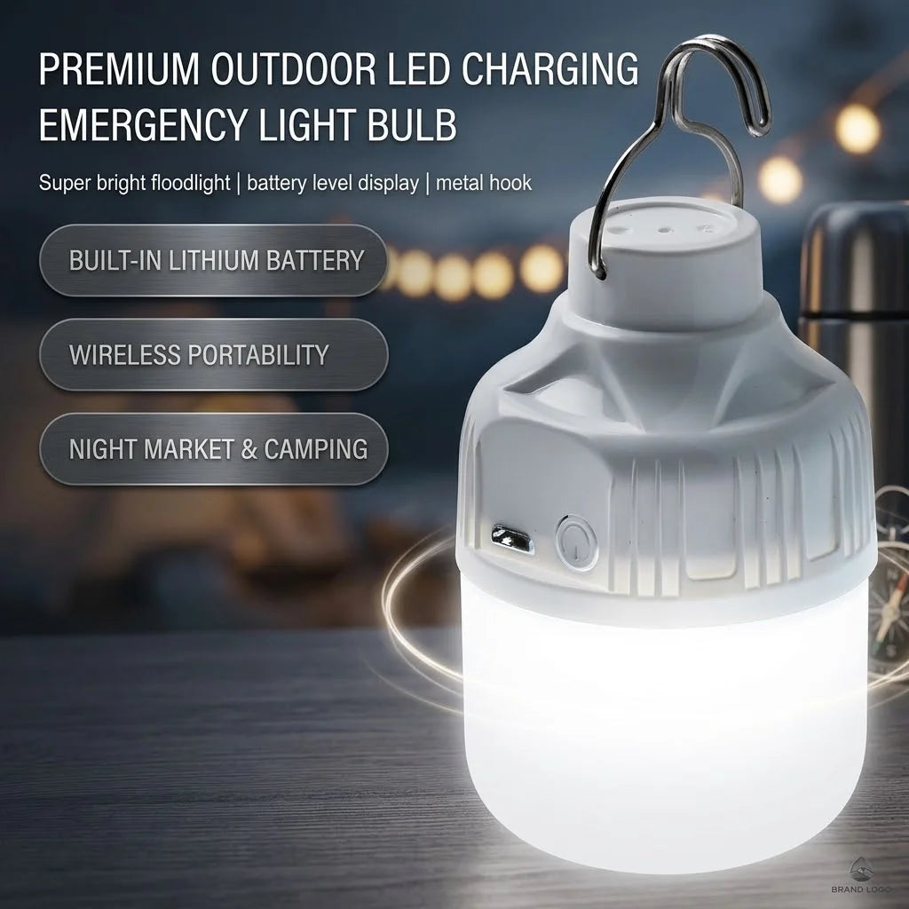 Outdoor USB Rechargeable LED Lamp Bulbs Super Bright Emergency Light with Hook Portable Camping Fishing Lantern Night Lights Zpaxo