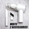 Mini Car Vacuum Cleaner Powerful Cleaning Machine Strong Suction Handheld High Power for Car Wireless Portable Home Appliance Zpaxo WHITE