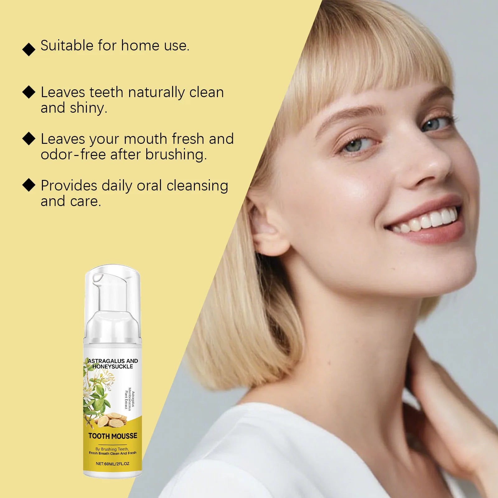Astragalus Foam Toothpaste Mousse – Whiten & Freshen Breath 60ml Foam Toothpaste Mousse Zpaxo