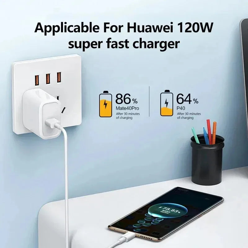 120W 10A USB-C Fast Charging Cable – 1–6 Pack | USB-A to Type-C