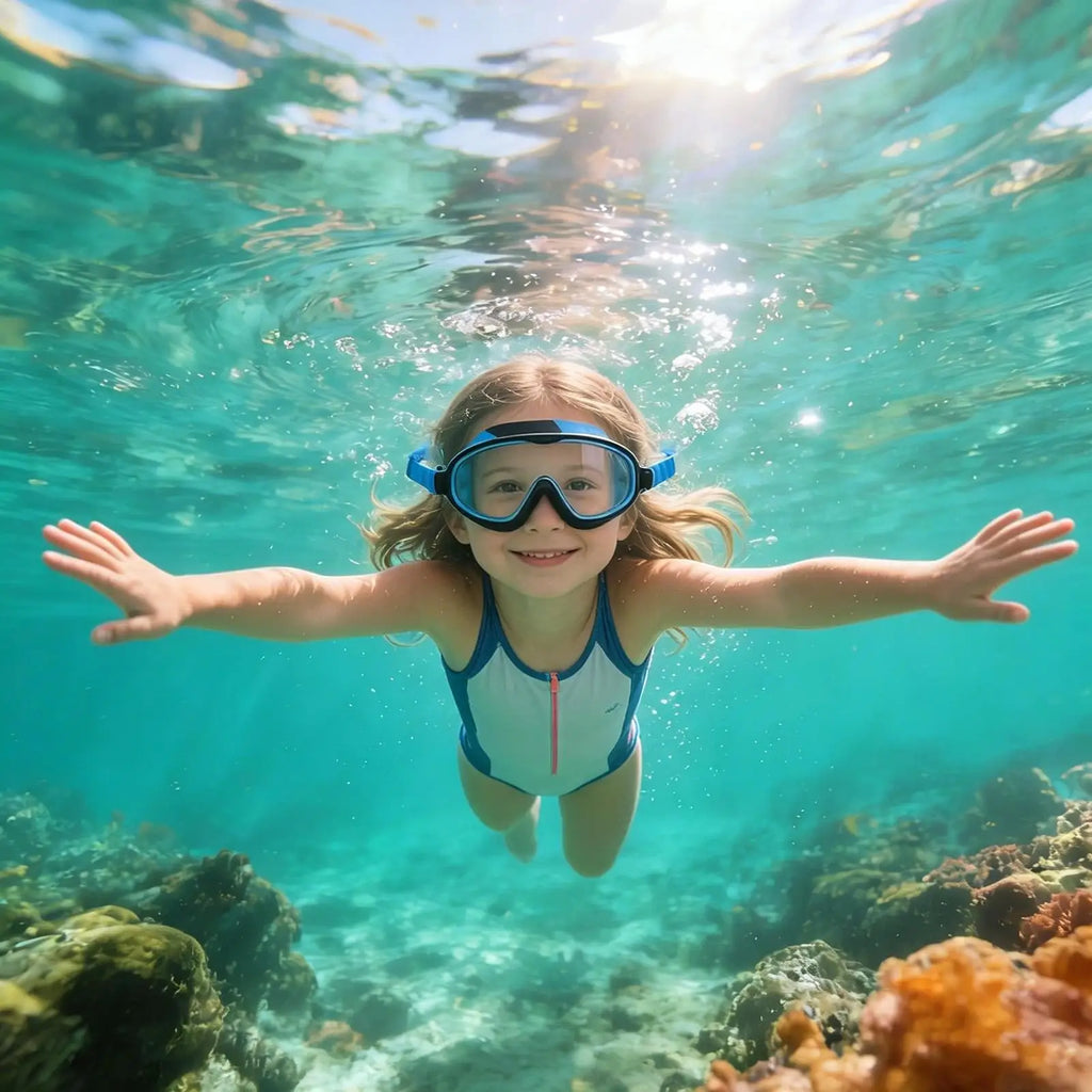 Kids Swim Goggles Antifog Glasses Nose Clip Earplugs HD View Swimming