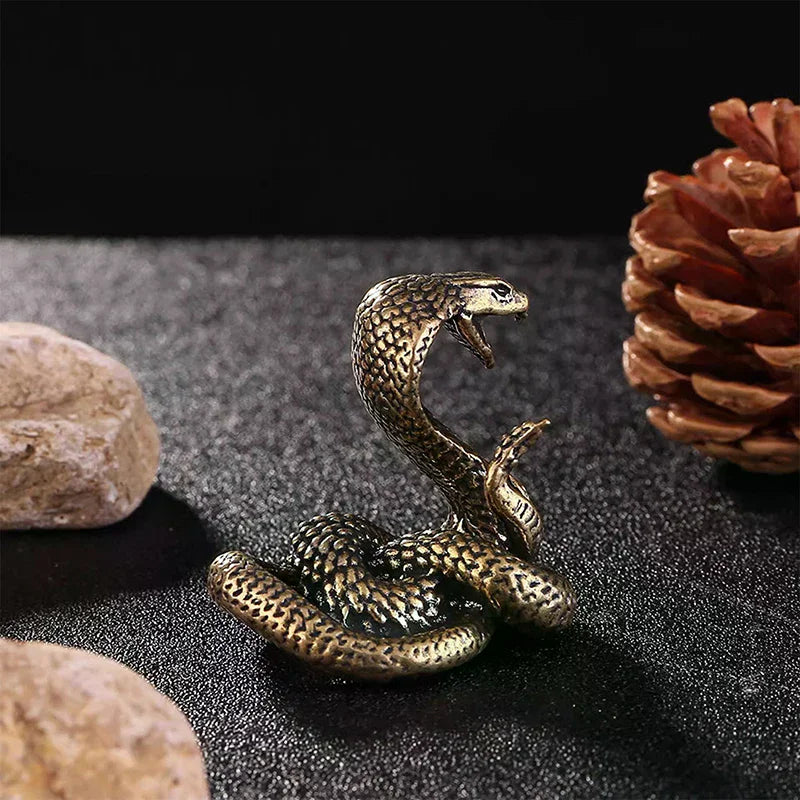 Mini Snake Antique Bronze Decor Figurines For Interior Decoration Desktop Ornament Pure Copper Miniatures Statue Copper Brass Zpaxo