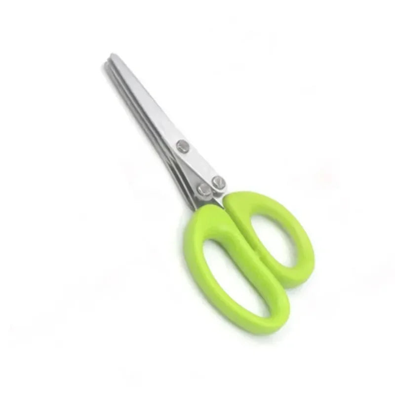 Multi-Layer Stainless Steel Herb & Scallion Scissors | 3 & 5 Blade Herb Scissors Zpaxo 3 layers 1pc