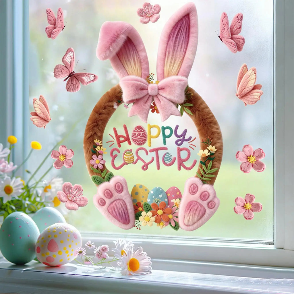 Easter Window Clings Static Decals Removable Reusable Bunny Rabbit