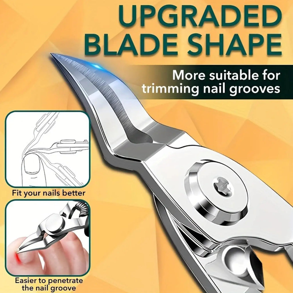 Stainless Steel Toenail Clippers Thick Ingrown Nails Concave Edge