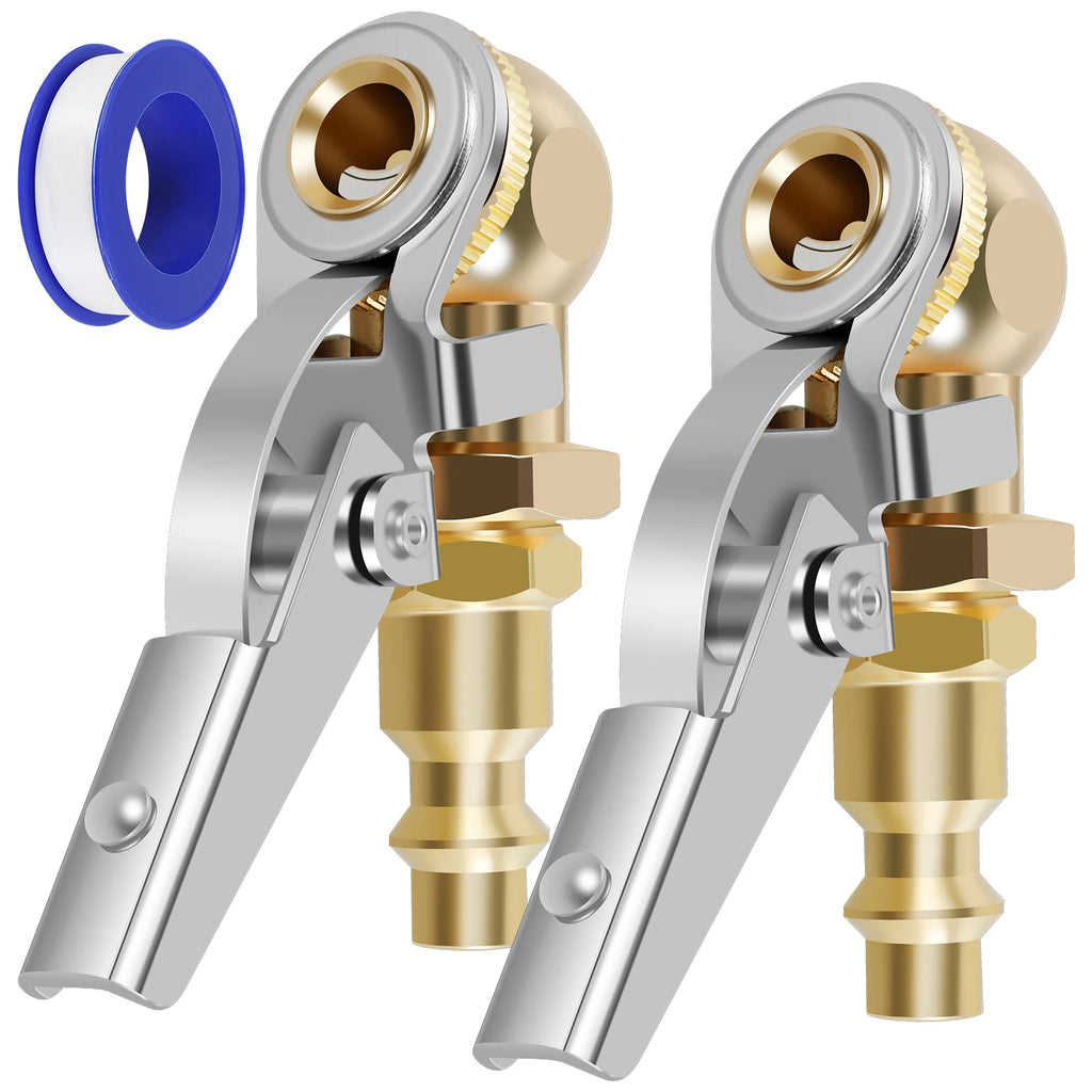 2Pcs Car Air Pump Nozzle Adapter 1/4inch FNPT Tire Air Chucks Car Inflator Valve Connector Clamp Car Inflator Valve Connector Zpaxo 2pcs