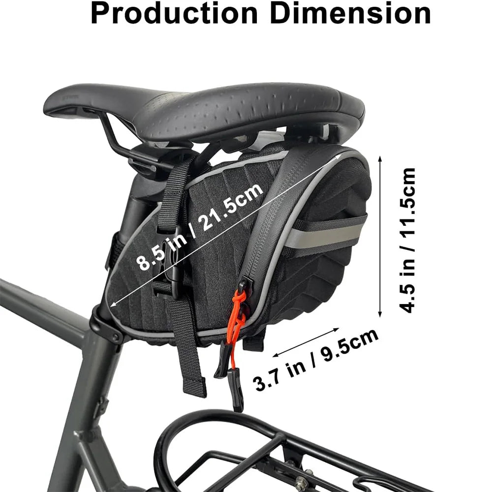 Toptrek Reflective Safety Waterproof Bike Saddle Bag Hard Shell Storage Seat Bag MTB Road Outdoor Bike Accessories Essentials Zpaxo