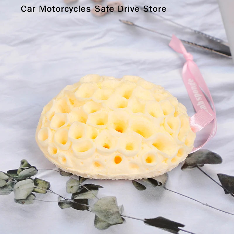 Natural Seaweed Bath Sponge Honeycomb Texture Gentle Exfoliating Body
