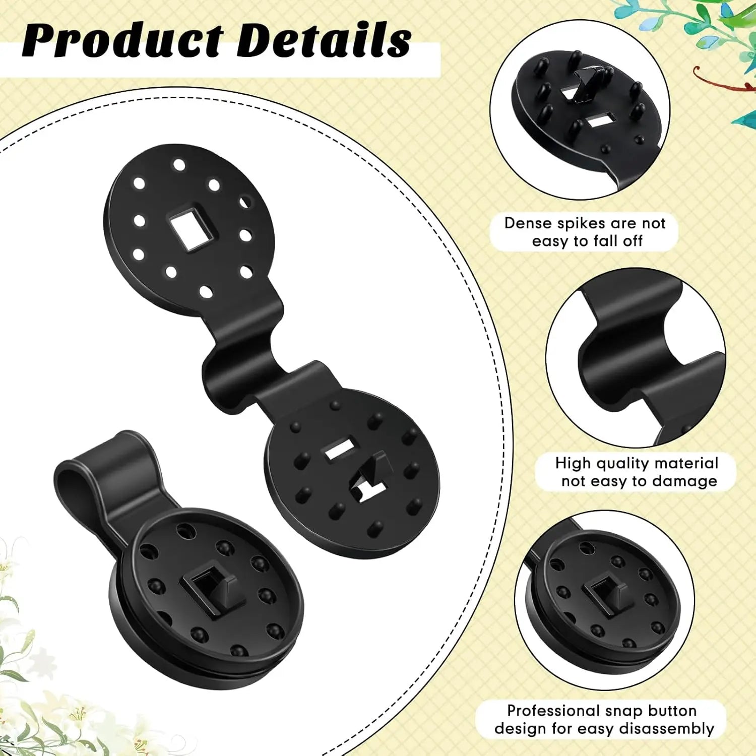 Black Round Shade Cloth Clips – 40/60 PCS Heavy Duty Fasteners